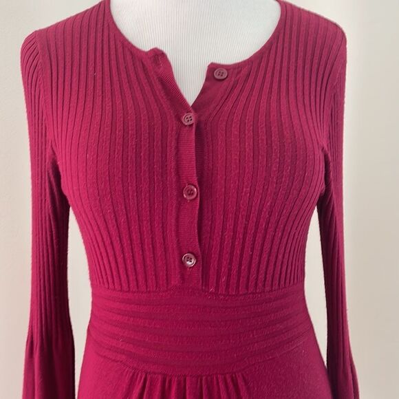 Ribbed Sweater dress long sleeve with flair bottom color size Medium - Picture 2 of 11